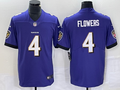 Men's Baltimore Ravens Zay Flowers #4 Purple 2023  Draft First Round Pick Game Jersey1