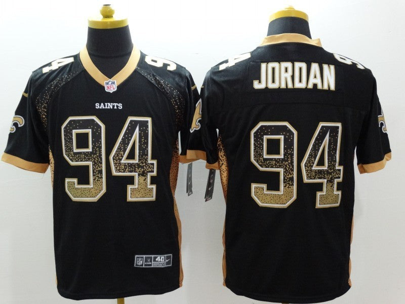Men's New Orleans Saints Cameron Jordan #94 Black Alternate Game Jersey1