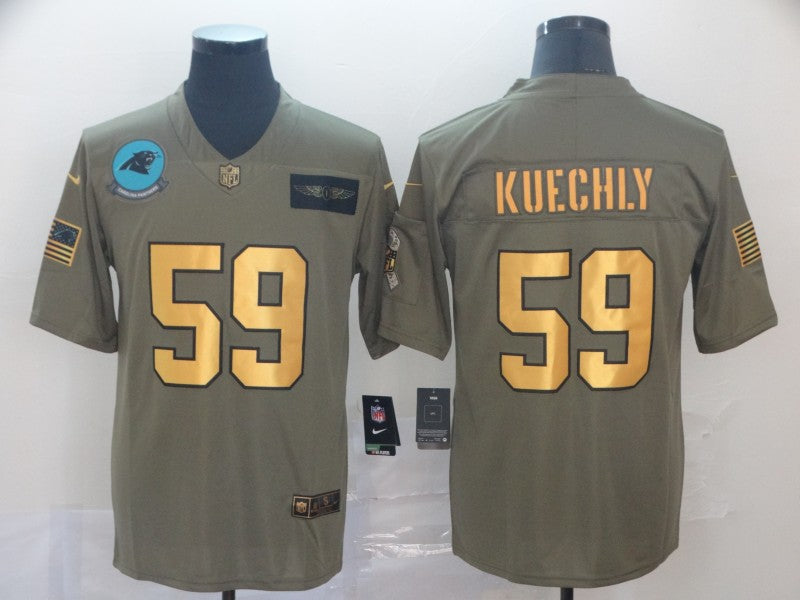 Men's Carolina Panthers Luke Kuechly #59 Brown Player Game Jersey1