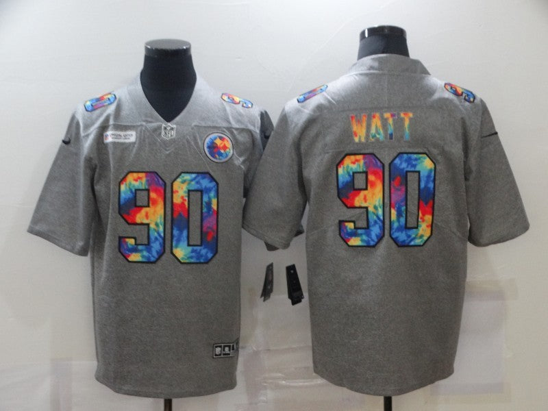 Men's Pittsburgh Steelers T.J. Watt #90 Gray Game Player Jersey1