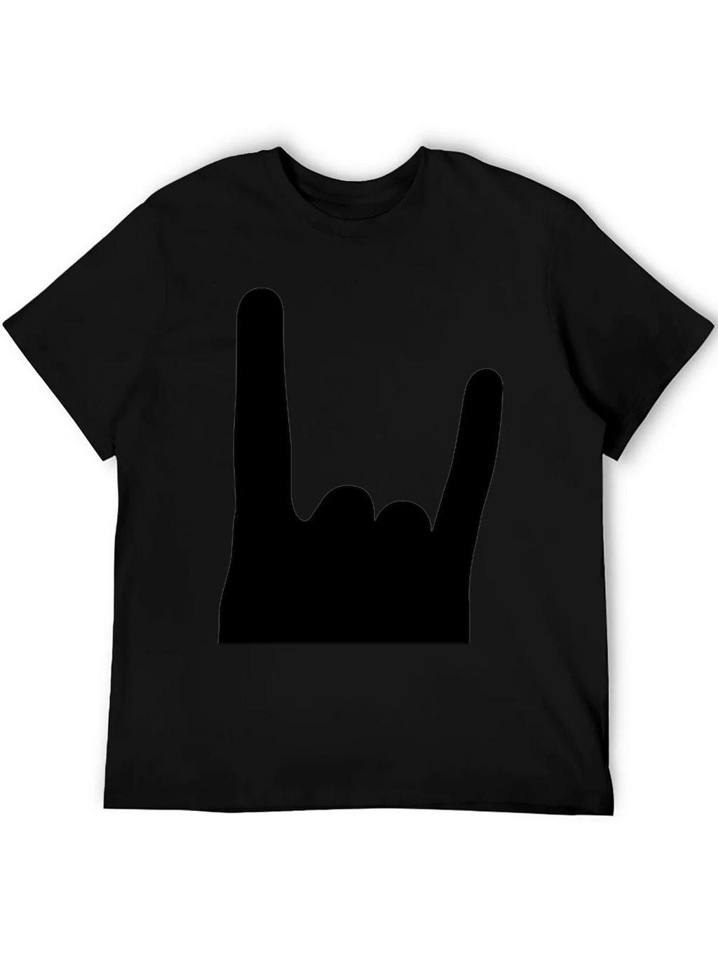 Rock On Black T-Shirt - Heavy Metal Hand Sign