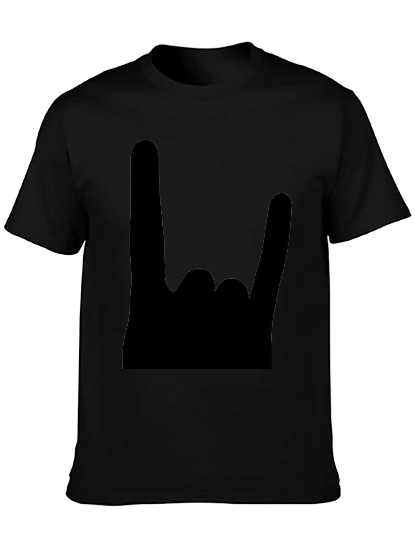 Rock On Black T-Shirt - Heavy Metal Hand Sign