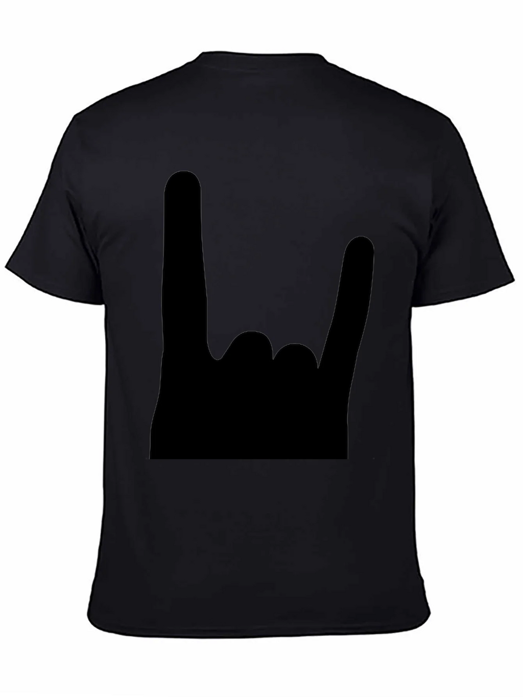 Rock On Black T-Shirt - Heavy Metal Hand Sign