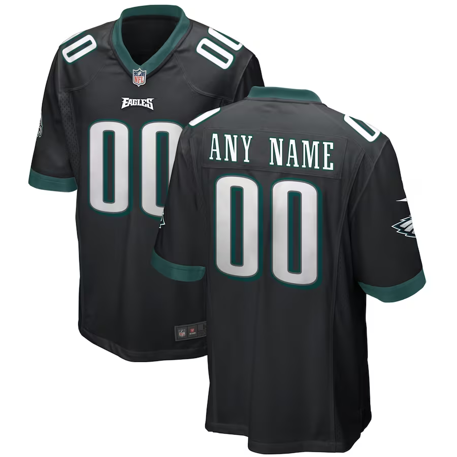 Custom1 Philadelphia Eagles Black Alternate Game Jersey1