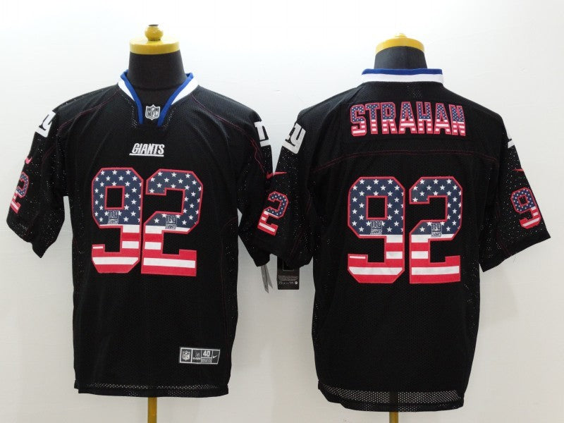 Men's New York Giants Michael Strahan #92 Black Game Jersey1