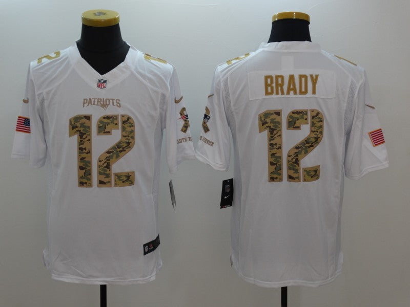 Men's New England Patriots Tom Brady #12 White Alternate Game Jersey1