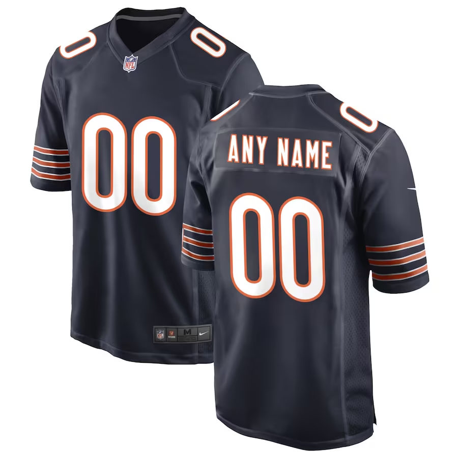 Custom1 Chicago Bears Navy Game Jersey1