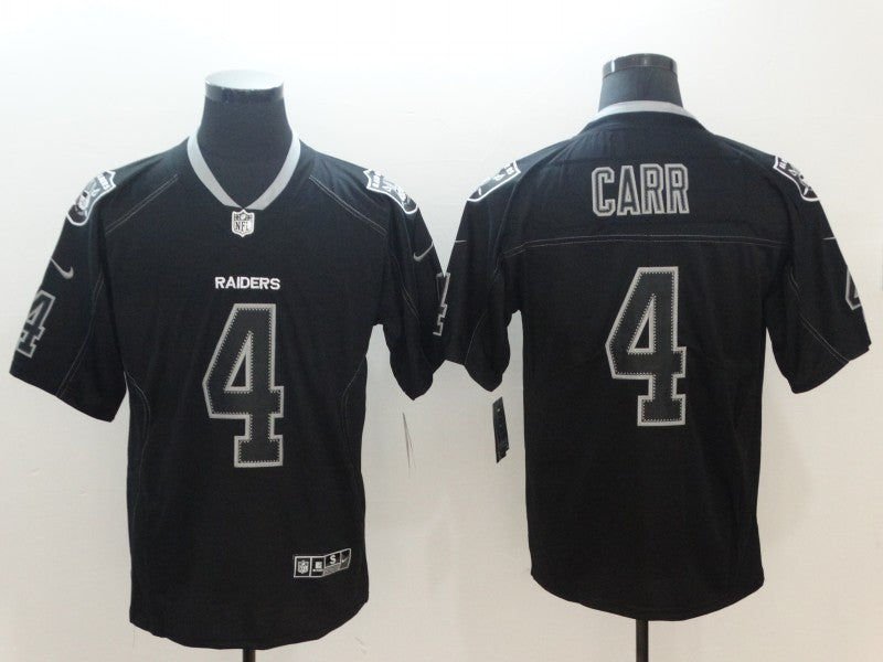 Men's Las Vegas Raiders Derek Carr #4 Black Game Player Jersey1