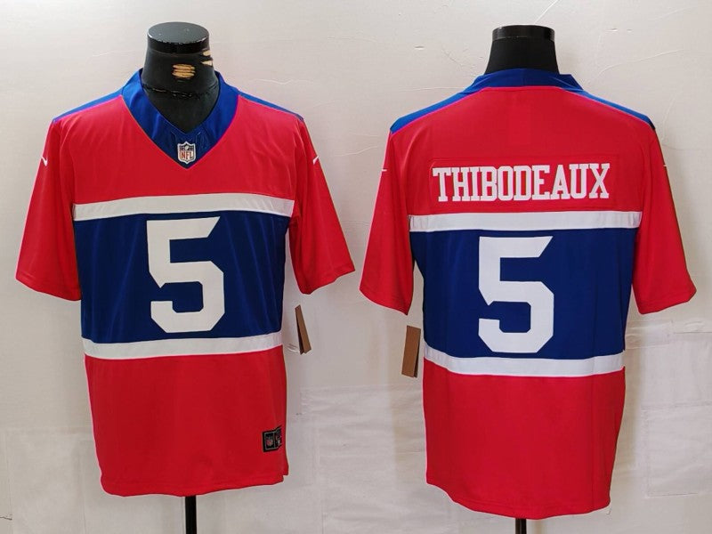 Men's New York Giants Kayvon Thibodeaux #5 Century Red Alternate Player Game Jersey1