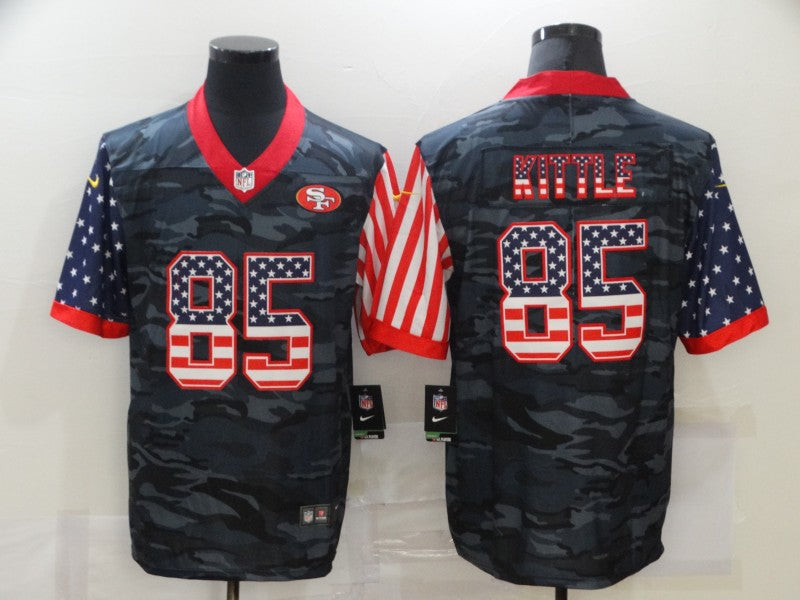 Men's San Francisco 49ers George Kittle #85 Gray Camouflage Game Player Jersey1