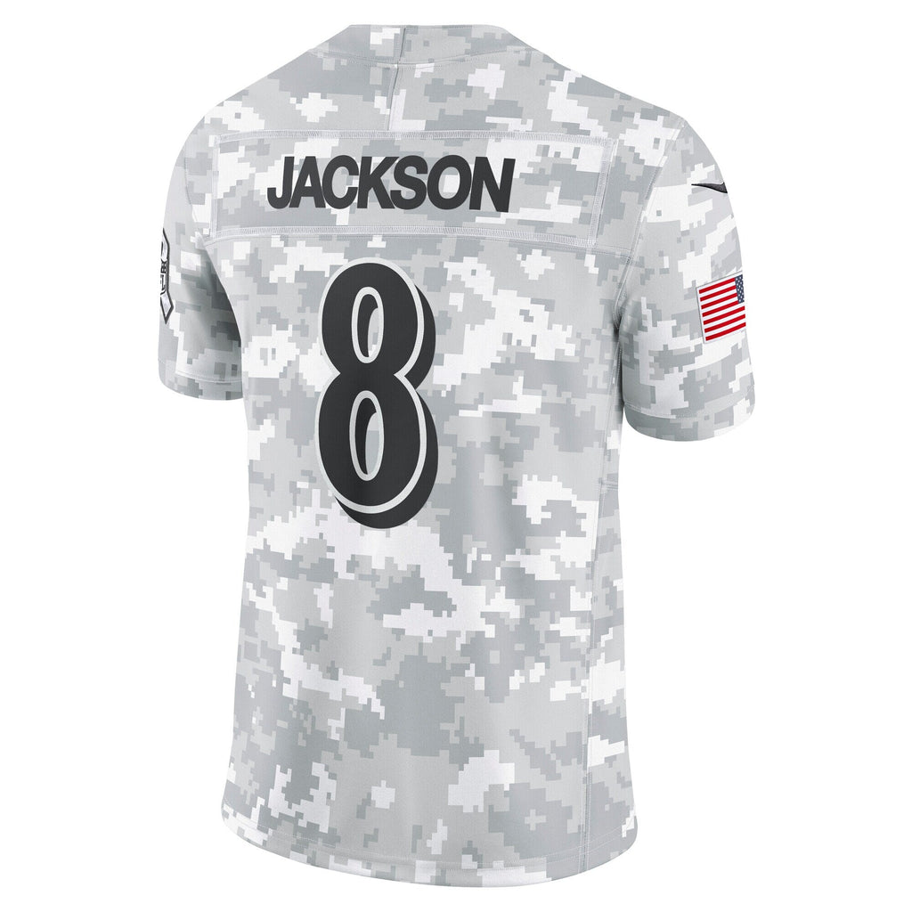 Lamar Jackson Baltimore Ravens  2024 Salute to Service Limited Jersey - Arctic Camo