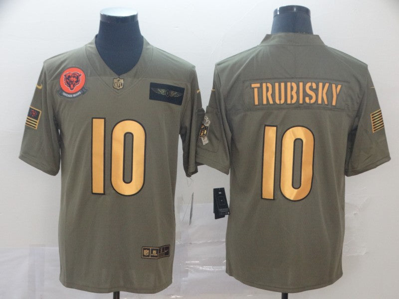 Men's Chicago Bears Mitch Trubisky #10 Brown Game Player Jersey1