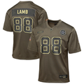 Youth Dallas Cowboys CeeDee Lamb  Olive 2025 Salute to Service Game Jersey