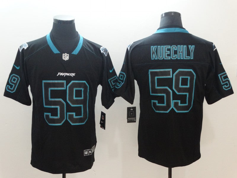 Men's Carolina Panthers #59 Luke Kuechly Black Game Player Jersey1