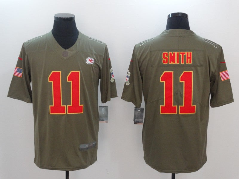 Men's Kansas City Chiefs Alex Smith #11 Brown Game Jersey1