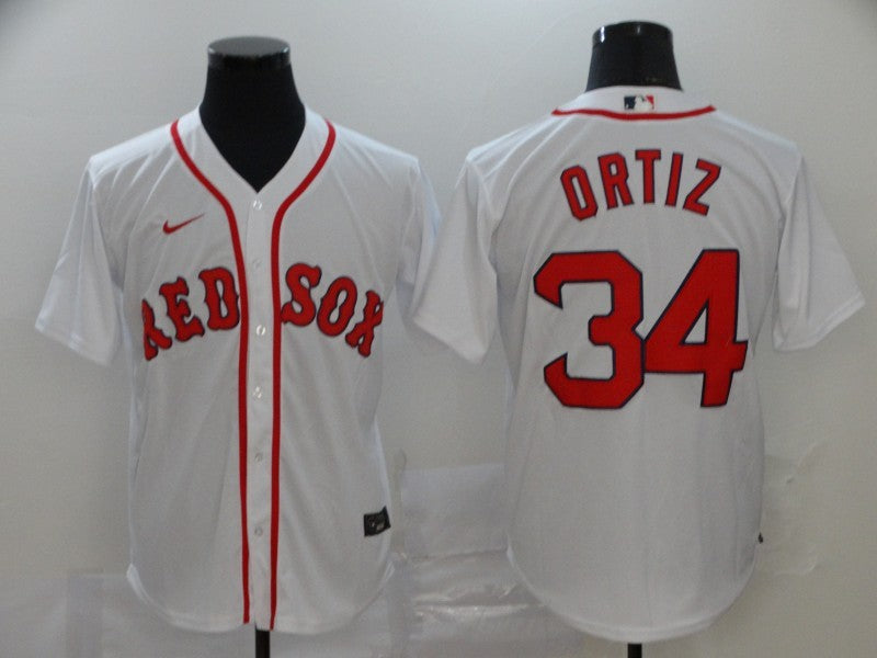 Men's Boston Red Sox David Ortiz #34 White Replica Baseball Jersey1