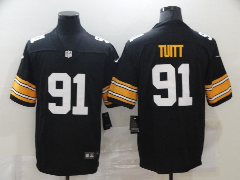 Men's Pittsburgh Steelers Stephon Tuitt #91 Black Player Game Jersey1
