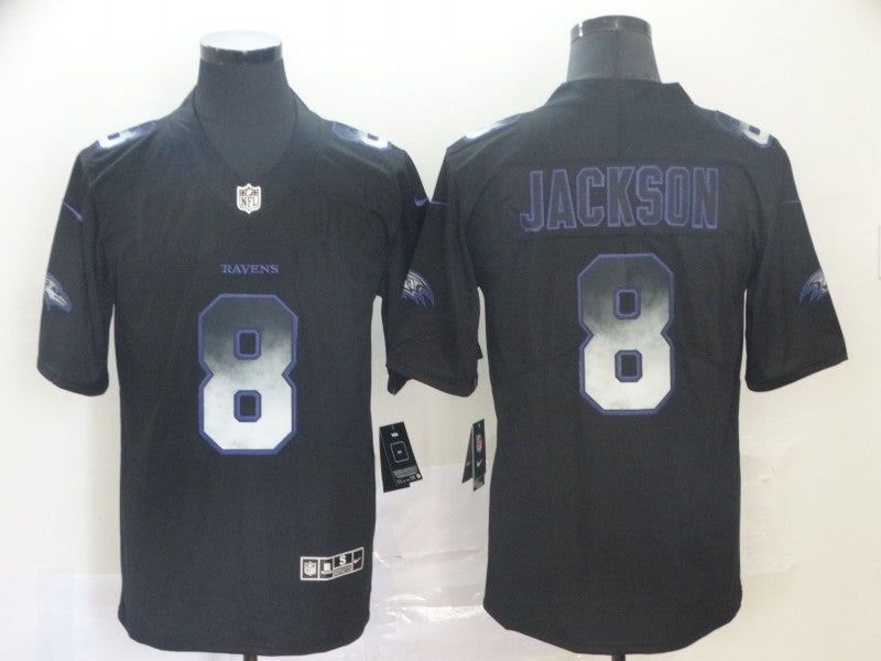 Men's Baltimore Ravens #8 Lamar Jackson Black Alternate Game Jersey1