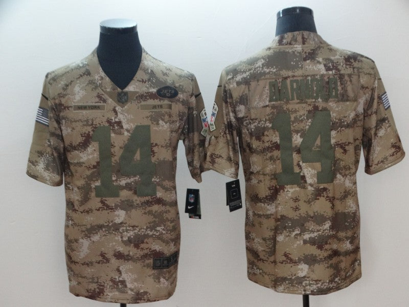 Men's New York Jets Sam Darnold #14 Camouflage Game Jersey1