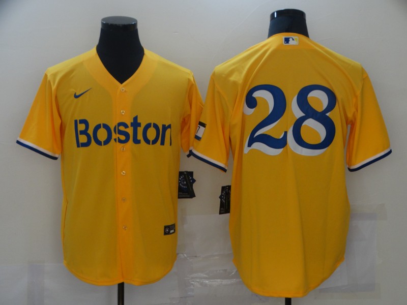 Men's Boston Red Sox J.D. Martinez #28 Gold City Connect Replica Player Jersey1