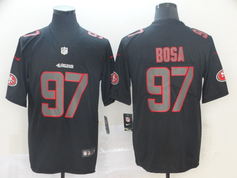 Men's San Francisco 49ers Nick Bosa #97 Black Team Game Jersey1