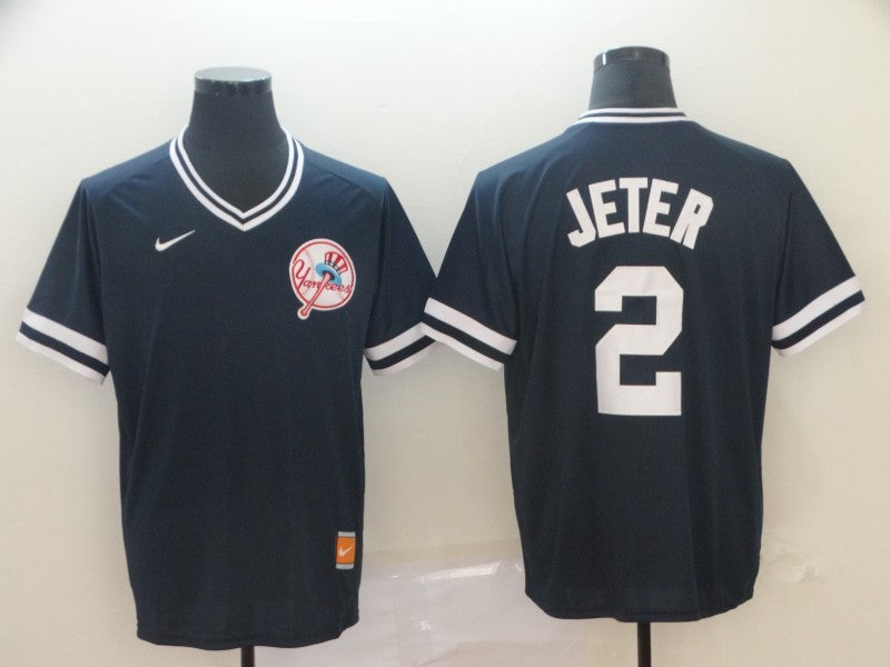Men's New York Yankees Derek Jeter #2 Navy Stitched Jersey1