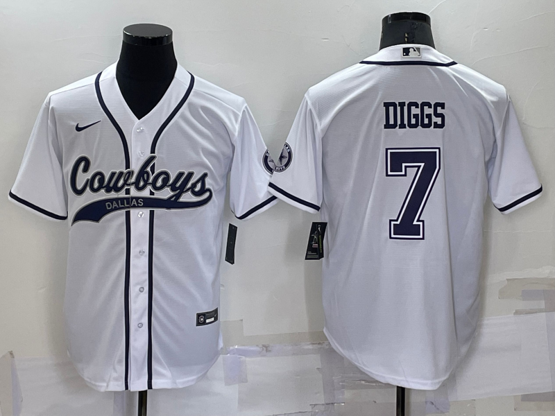 Men's Dallas Cowboys Trevon Diggs #7 White Player Jersey1 Joint Edition