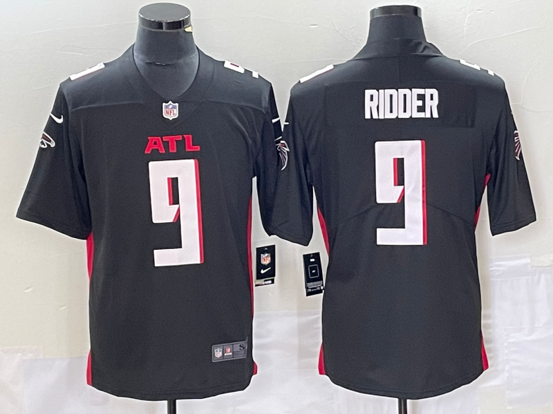 Men's Atlanta Falcons Desmond Ridder #9 Black Game Jersey1