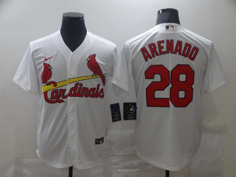 Men's St. Louis Cardinals Nolan Arenado #28 White Replica Baseball Jersey1
