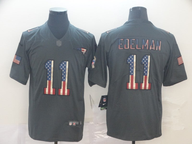 Men's New England Patriots Julian Edelman #11 Black Alternate Game Jersey1