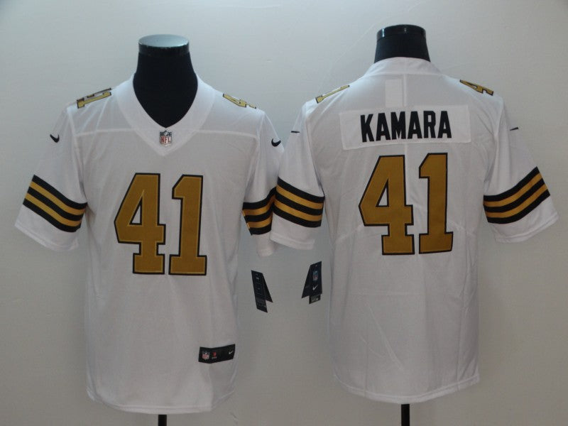 Men's New Orleans Saints Alvin Kamara #41 White Alternate Game Jersey1