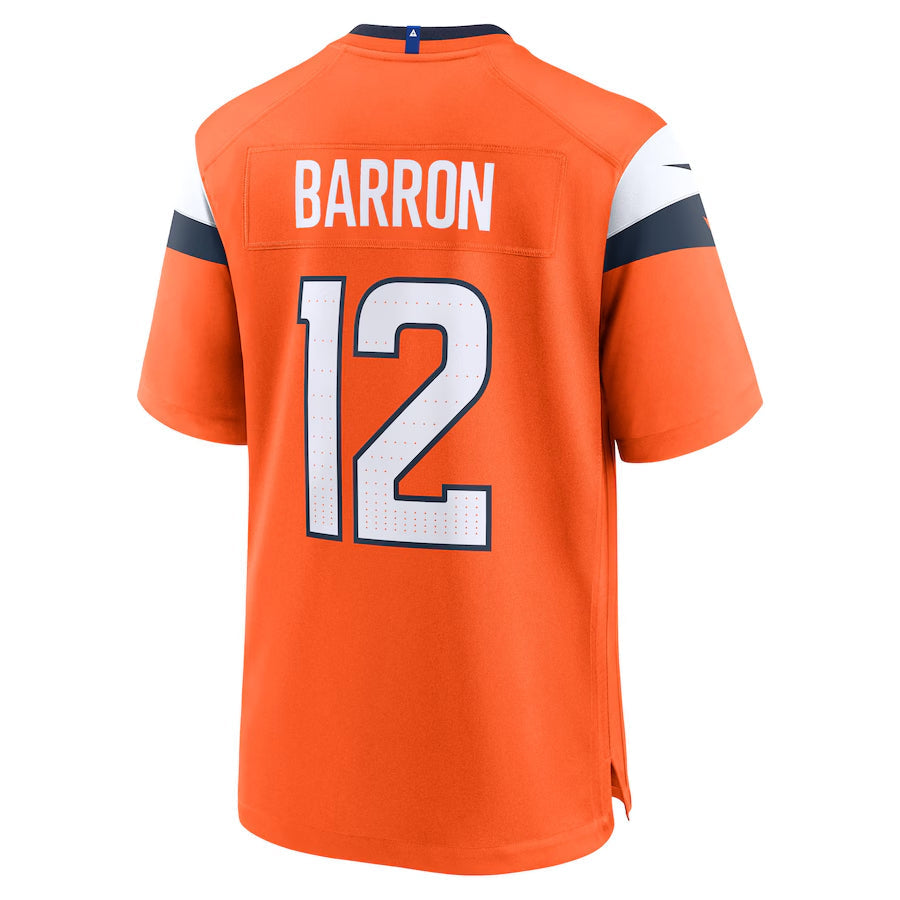 Men's Denver Broncos Jahdae Barron  Orange 2025  Draft First Round Pick Game Jersey