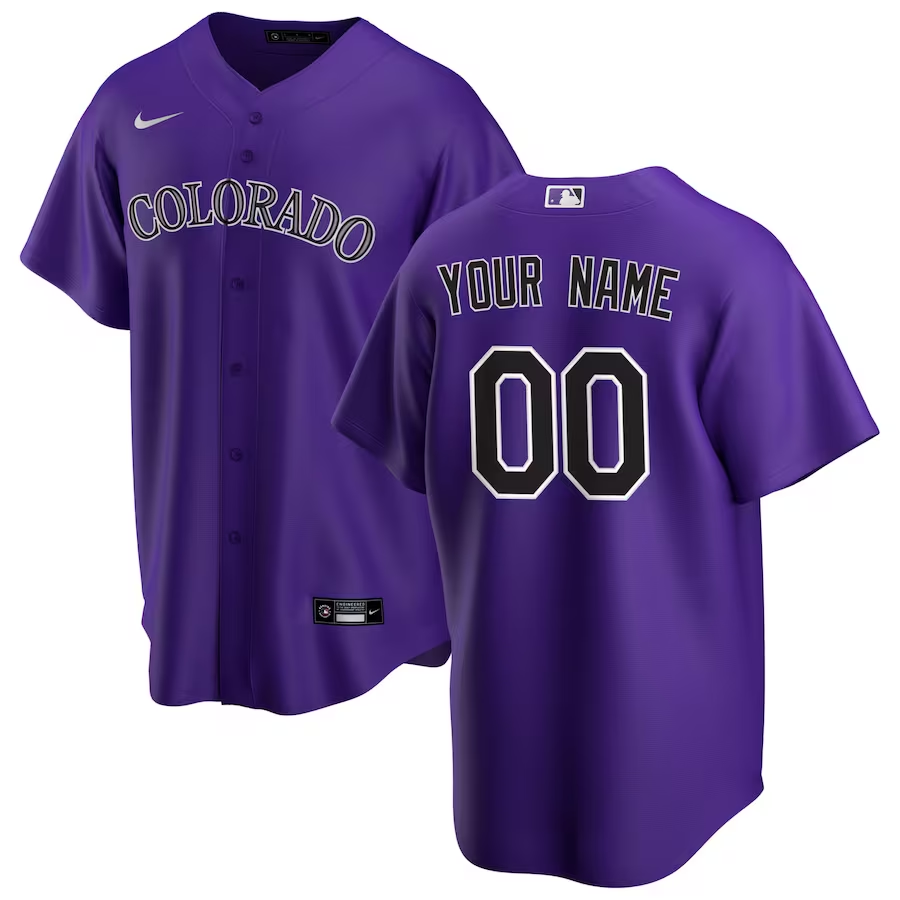 Men's Colorado Rockies Purple Alternate Replica Custom Jersey1