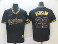 Men's Los Angeles Dodgers Clayton Kershaw #22 Black Fashion Stitched Jersey1