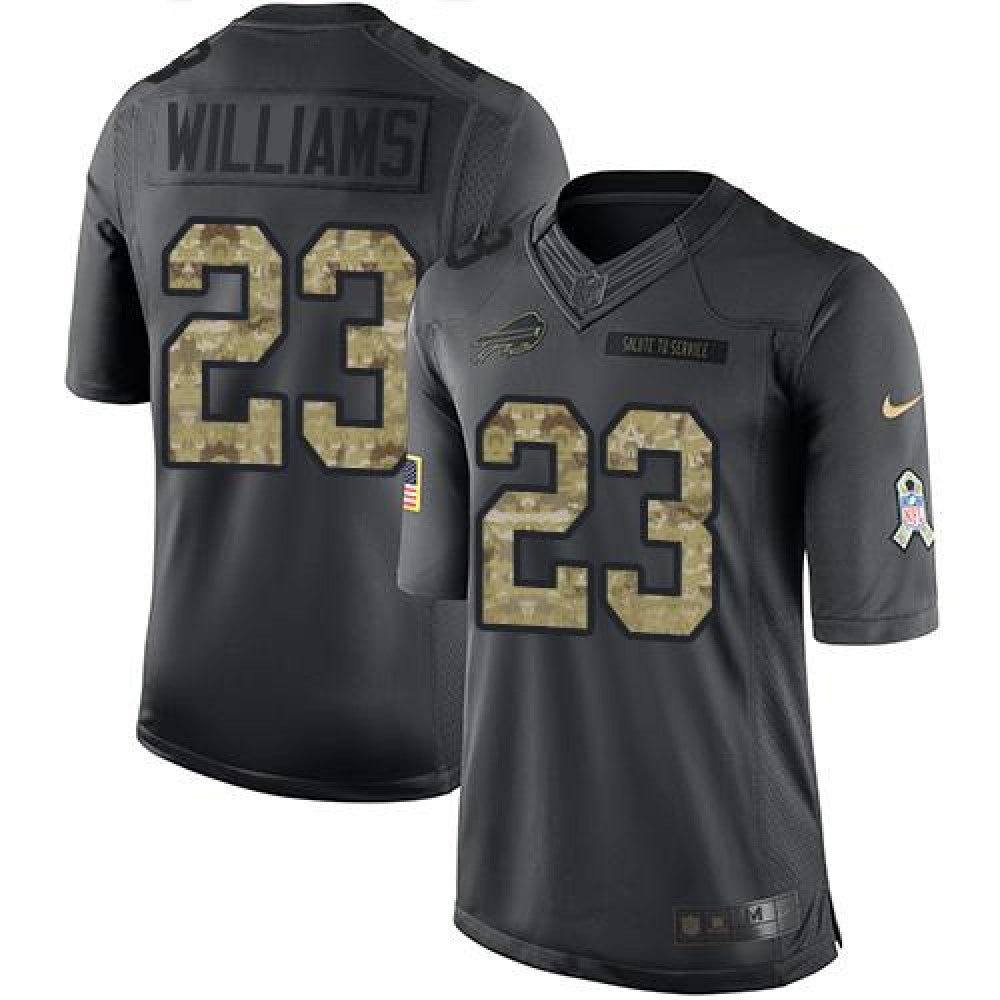 Bills #23 Aaron Williams Black Men's Stitched  Limited 2016 Salute To Service Jersey