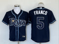 Men's Tampa Bay Rays Wander Franco #5 Navy Replica Baseball Jersey1