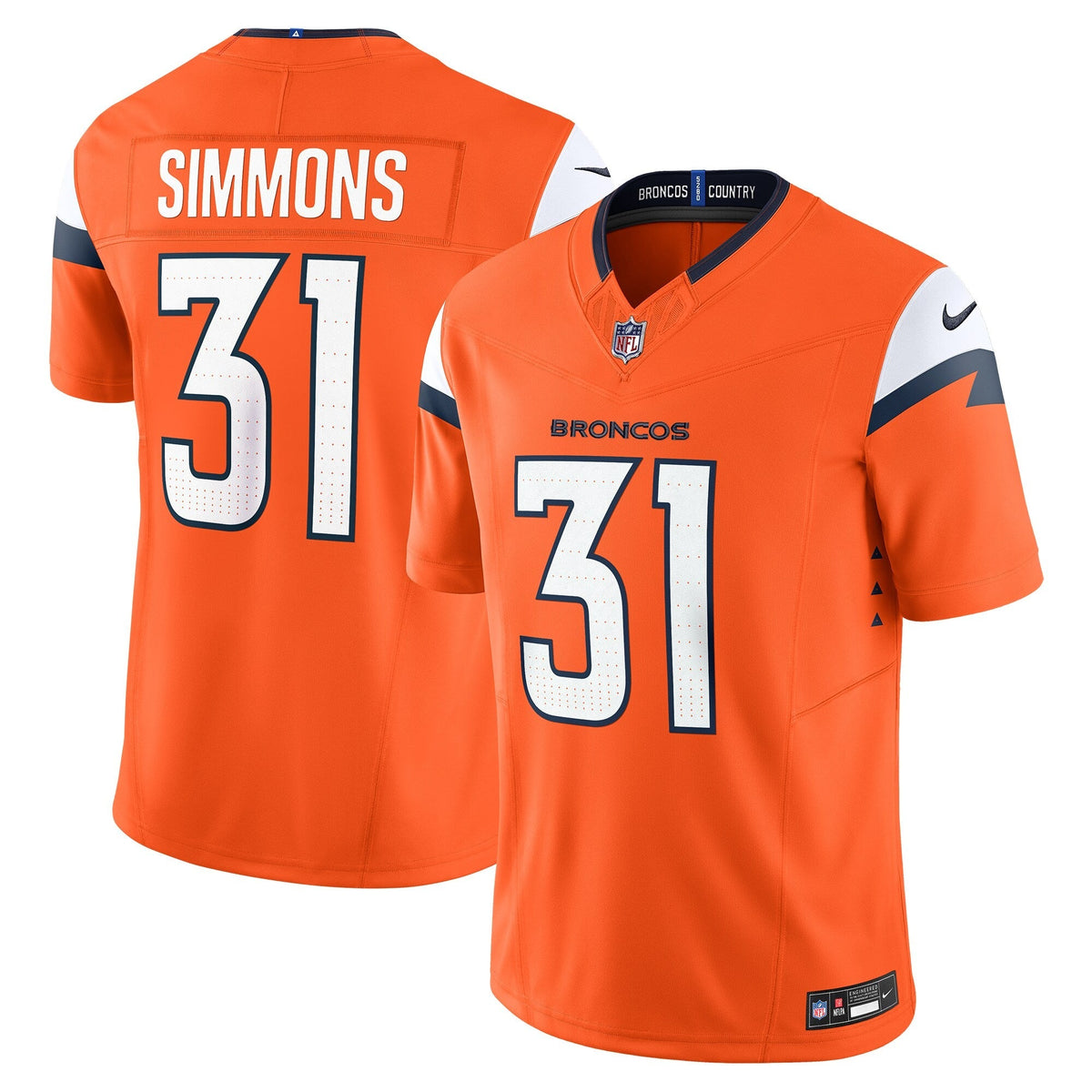 Justin Simmons Denver Broncos  Vapor F.U.S.E. Limited Jersey - Orange