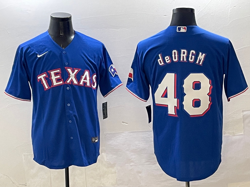 Men's Texas Rangers Jacob deGrom #48 Royal Limited Player Jersey