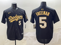 Men's Los Angeles Dodgers Freddie Freeman #5 Black Team Player Jersey