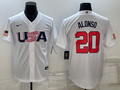 Men's 2023 World Baseball Classic #20 Pete Alonso USA White Jersey1