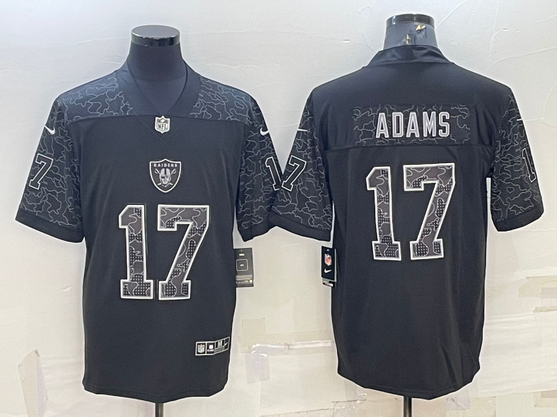 Men's Las Vegas Raiders Davante Adams #17 Black RFLCTV Limited Jersey1