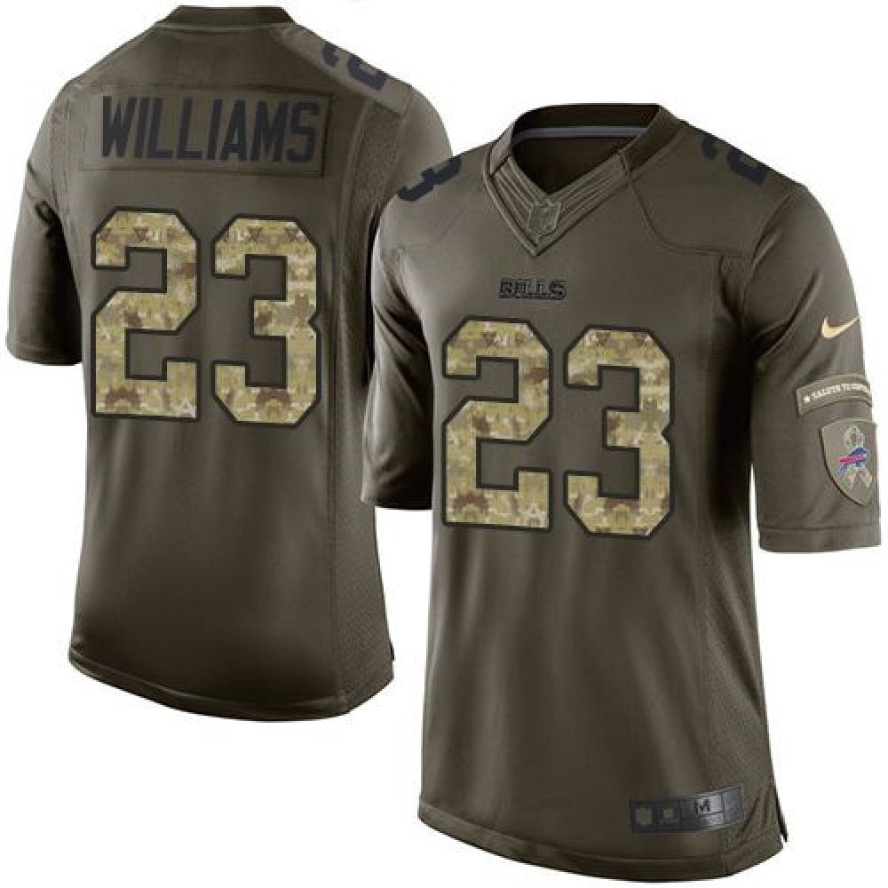 Bills #23 Aaron Williams Green Men's Stitched  Limited Salute To Service Jersey