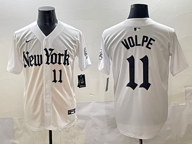 Men's New York Yankees Anthony Volpe #11 White Alternate Limited Player Jersey