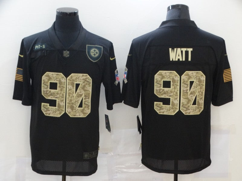 Men's Pittsburgh Steelers T.J. Watt #90 Black Game Jersey1