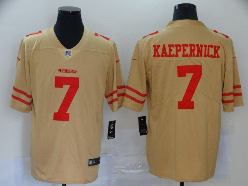 Men's San Francisco 49ers Colin Kaepernick #7 Gold Inverted Legend Jersey1