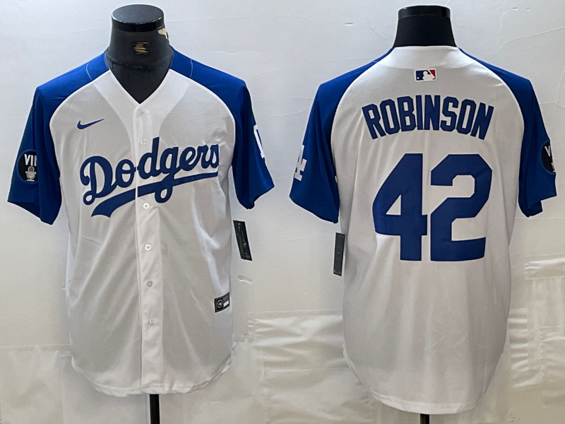 Men's Los Angeles Dodgers Jackie Robinson #42 White Limited Jersey1