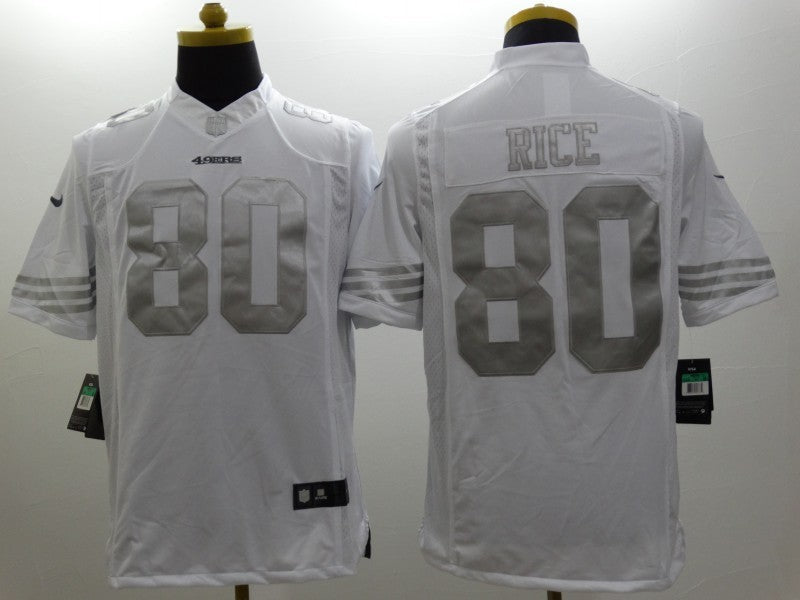 Men's San Francisco 49ers Jerry Rice #80 White Alternate Game Jersey1