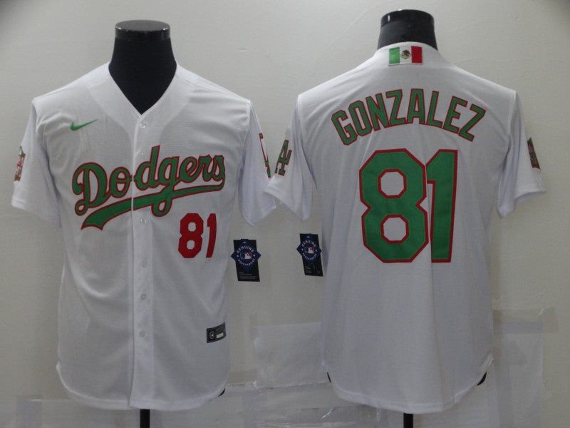 Men's Los Angeles Dodgers Victor Gonzalez #81 White Stitched Jersey1