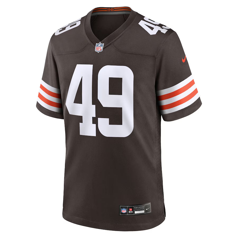 Cleveland Browns Carson Schwesinger  Brown 2025  Draft Game Jersey