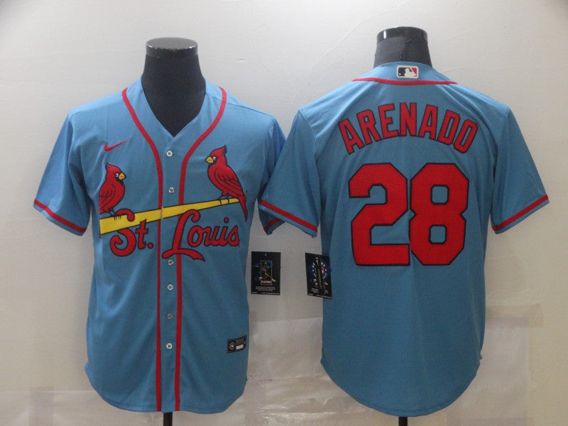Men's St. Louis Cardinals Nolan Arenado #28 Blue Replica Baseball Jersey1